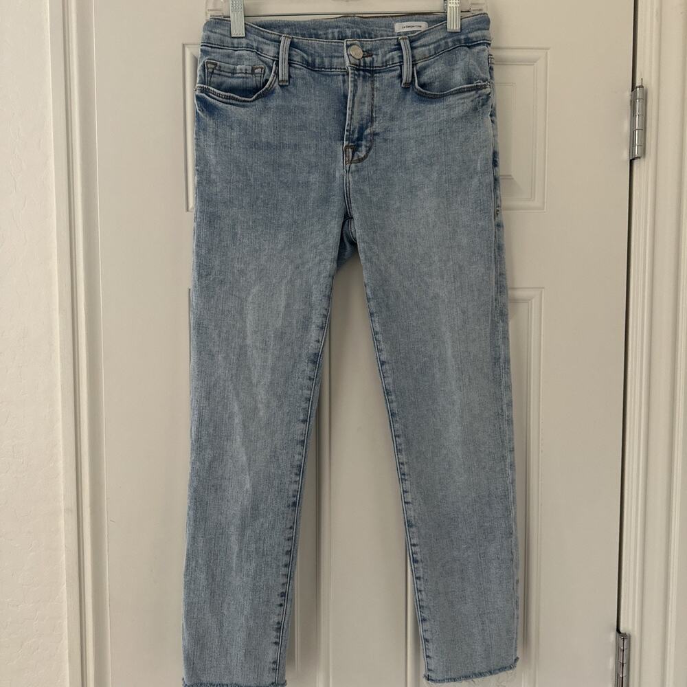Frame Le Garcon Crop Jean Womens 29 Light wash Frayed Ankles ankle Length